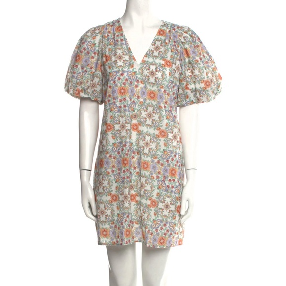 Anna Cate Dresses & Skirts - ANNA CATE- Haley dress Geo Peach lightweight y2K puff sleeve cotton New L $249